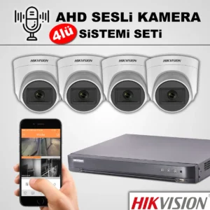 4lü Sesli Hikvision AHD Kamera Sistemi