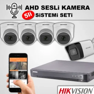 Hikvision 5li AHD Kamera Sesli Güvenlik Sistemi