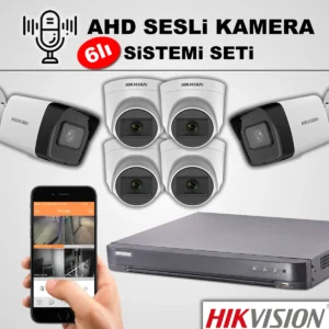 Hikvision 6 Kameralı Sesli Güvenlik Sistemi