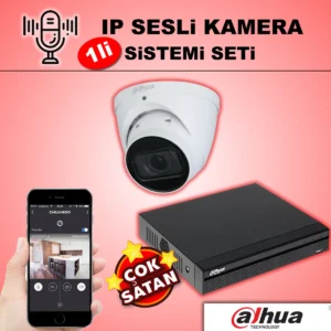 Dahua IP Sesli 1li Kamera Seti