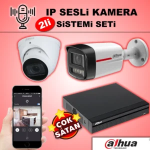 Dahua IP Sesli 2li Kamera Seti