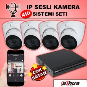 Dahua IP Sesli 4lü Kamera Seti