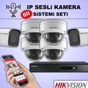 Hikvision 6lı IP Sesli Kamera Seti