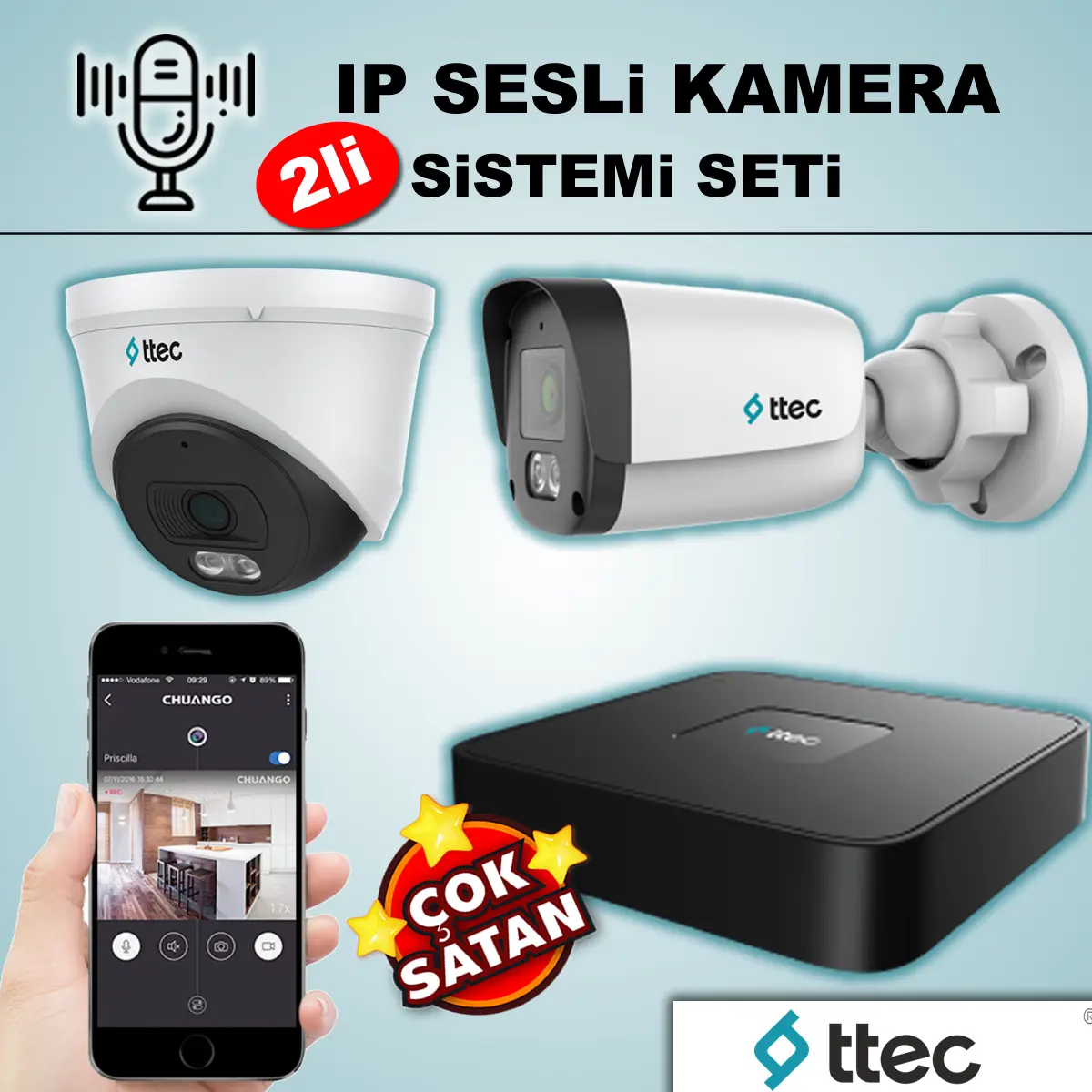 TTEC 2'li İp Sesli Kamera Sistemi