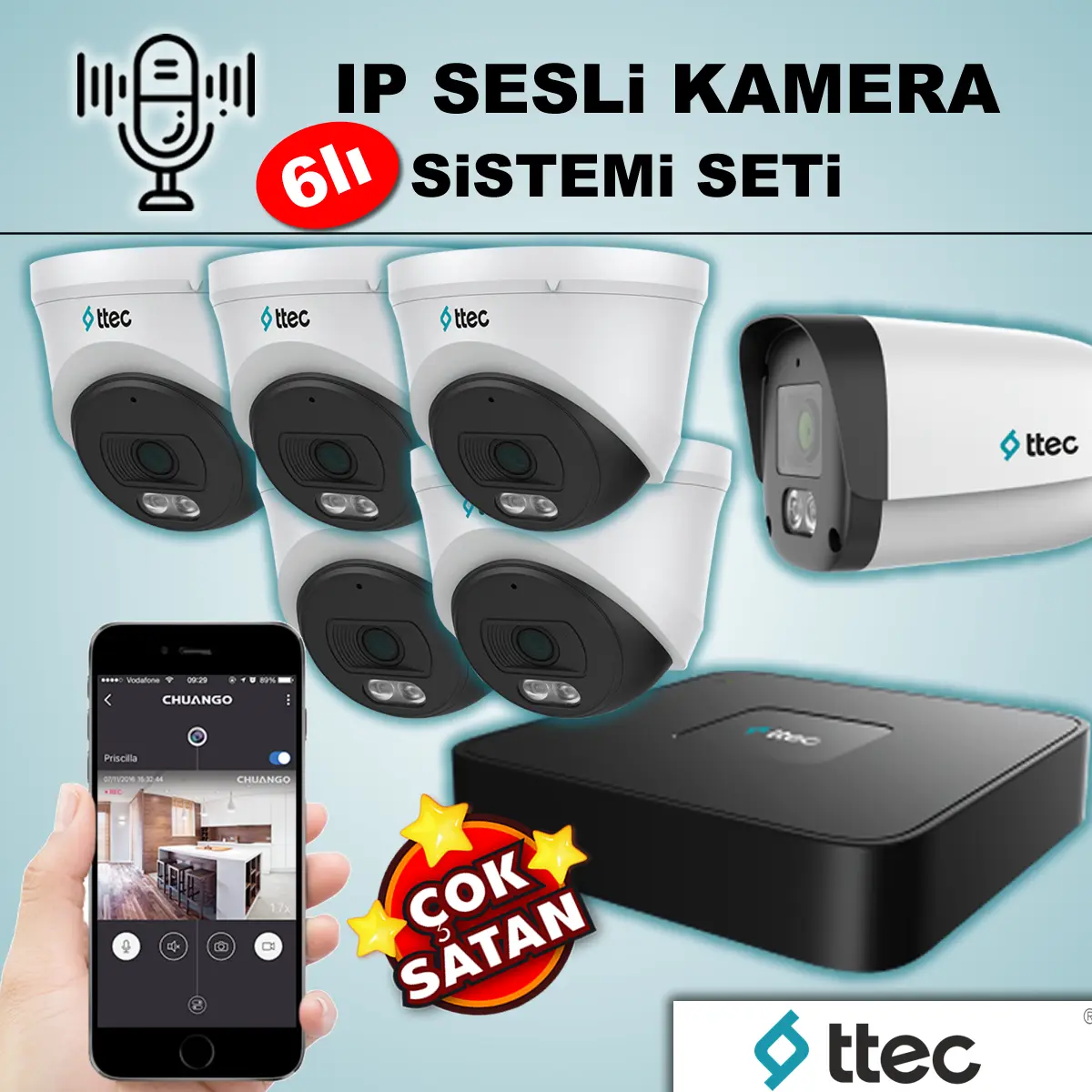 TTEC 6lı IP Kamera Seti